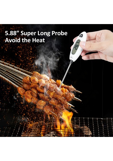 Springsun Gm1311 Anlık Okumalı Dijital Et Termometresi: Sıcaklık Kilitleme, Max/min, / , Pil Uyarısı, Otomatik Kapatma, Lcd