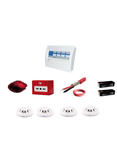 4 Bölgeli Konvensiyonel Sertifikalı Yangın Alarm Seti