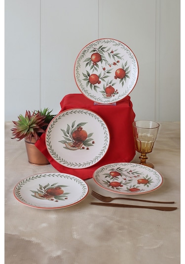 Kerramika Nar Ege Pasta Tabağı 20 Cm 4 Adet 23800-01 Çok Renkli