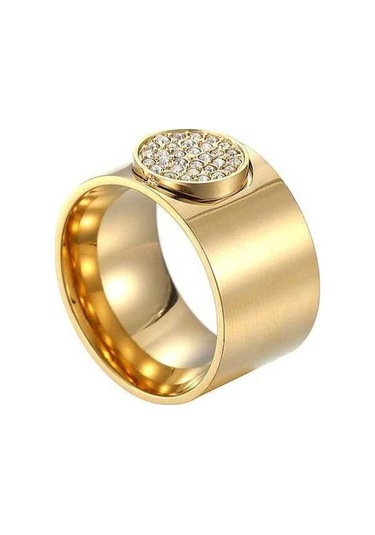 Novahub Geometrik Daire 14 Ayar Altın Yüzük - Erkek & Kadın - Uniseks Tasarım Altın