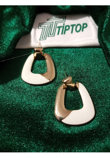 Tiptop/ Gold U Model Çelik Küpe Altın