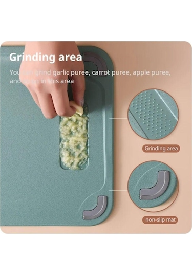 Yeşil Çift Taraflı Kesme Tahtası 304 Paslanmaz Çelik Kesme Tahtaları Paspaslar Sebze Kesme Tahtası Mutfak S