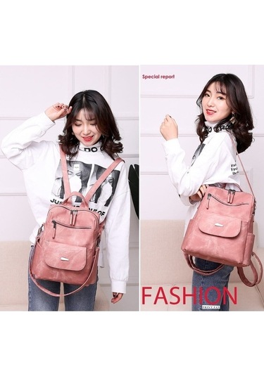 Maoyaya Pembe Kadın Sırt Çantası Zl0290 - Zhenli Siyah