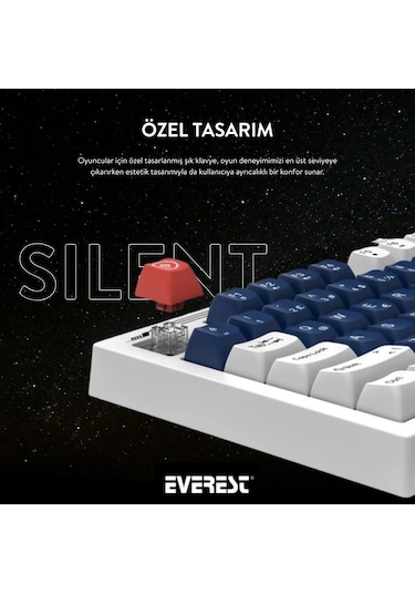 Everest KB-98 Silent Sessiz Rainbow Q Membrane Klavye