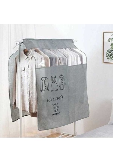 Didadodo Elbise Askısı İçin Korumalı Kapak, Açık Gri 90-110cm Elbise Askısı İçin Koruyucu Kapak Açık Gri