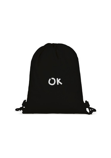 Ok Baskılı Büzgülü Sırt Çantası - Siyah