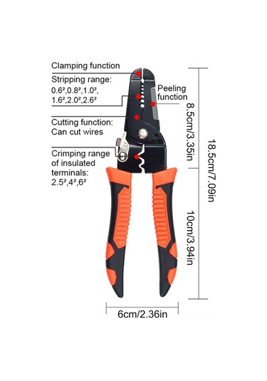 Skycity Endüstriyel Elektrikçi Pense: 8 İnç Multifonksiyonel Kablon Soyucu, Kesici Ve Presleyen El Aleti