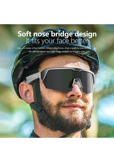 Lıcorıce Spor Akıllı Bluetooth Gözlük Şarkı Dinleme Konuşma Güneş Gözlüğü Anti-uv Altın