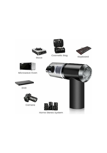 : Flybuy Kablosuz Süpürge: Güçlü 3'ü 1'de Ofis, Ev, Araba Temizliği. Black-120000pa