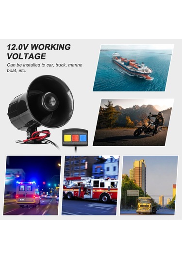 Dianziye 12v 25w Siyah Araba Klarneti, 110db Yüksek Sesli Üç Tonda Hoparlör