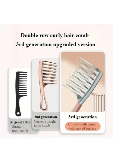 Elmpaly Çayır Yeşili Dalgalı Dişli Masaj Fırçası, Elektriklenme Önleyici Kabarık Saç Şekillendirme Tarak