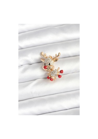 Bfs Noel Geyiği Model Yılbaşı Temalı Broş Çok Renkli