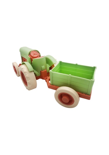 Let's Be Child Römorklu Sürtmeli Plastik Traktör Lc-30878 Açık Yeşil-turuncu