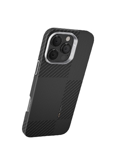 İphone 16 Pro Max Kılıf Magsafe Uyumlu 600d Raptic Aramid Fiber Croxx Mondrian Serisi Kapak Siyah