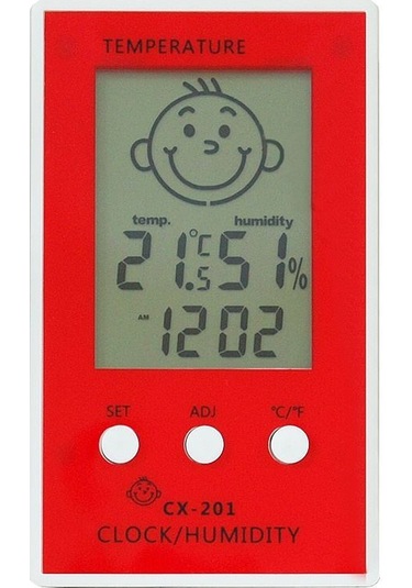 Çocuklar İçin İç Mekan Termometre Ve Nem Ölçer Saatli Thr111