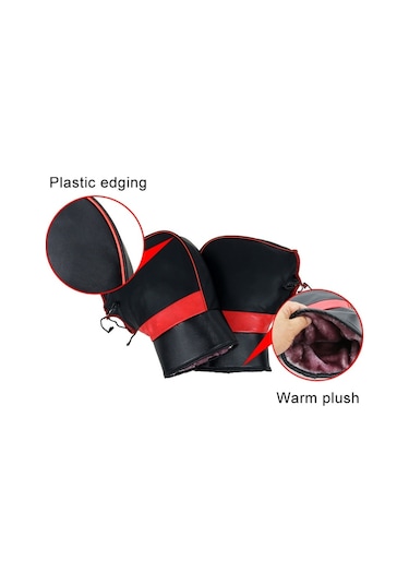 Sones 1 Çift Motosiklet Su Ve Rüzgara Dayanıklı Kış SıcaK Sürüş Eldivenleri Kırmızı - Siyah