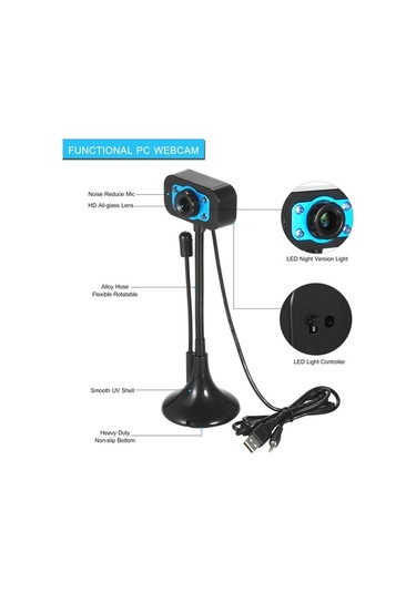 Fortunelane Usb 8mp Hd Webcam Mikrofon, Gece Görüş, 360 Dön, Dizüstü/kablosuz Kamера