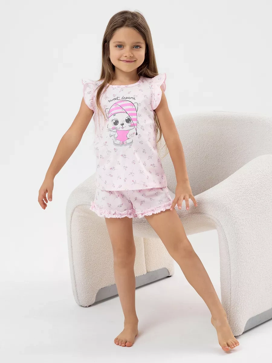 J-kids Evde Giyilen Pamuklu Şortlu Pijama 150411461 Pembe