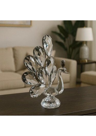 Gümüş Tavus Kuşu Kristal Cam Kb 9x12