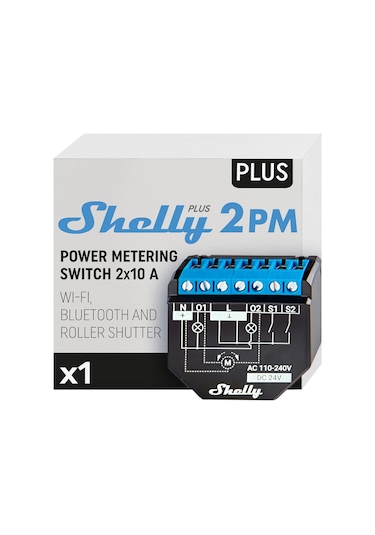Shelly Plus 2pm Wi-fi Ve Bluetooth 2 Kanallı Akıllı Röle Anahta
