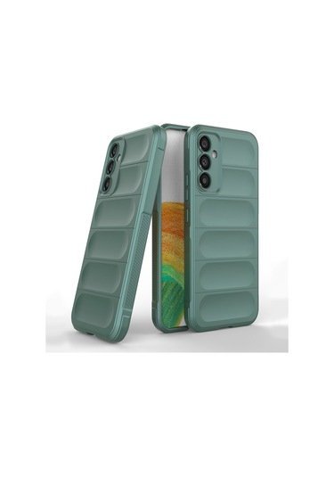 Samsung Galaxy Uyumlu A15 Kılıf Optimum Lens Çerçeveli Silikon Kapak Koyu Yeşil