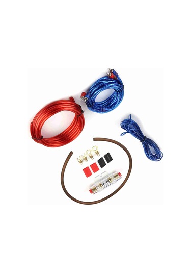 Yaleker Oto Ses Güçlendirici Bağlantı Seti - 60a Sigorta Fisi, Yüksek Kaliteli Bakır Telliler, Düşük Sinyal Kaybı, Rca Ses Kablosu Dahil