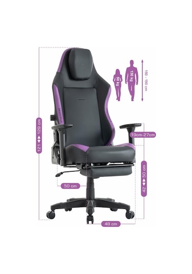 Fashcolle Globe Pro Purble Oyuncu Koltuğu Siyah - Mor