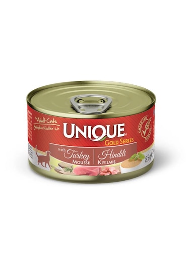 Unique Gold Mousse Kıyılmış Hindi Etli Konservesi 6 x 85 G