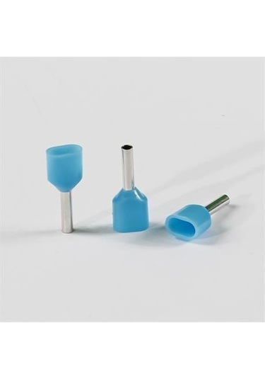 Eurowest 2x0,75mm Mavi Çift Girişli İzoleli Yüksük 1 Kutu 500 Adet