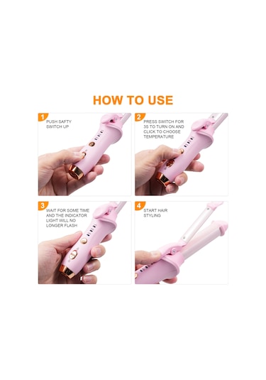 Moveevo Kablosuz Bukle Makinesi Şarj Edilebilir Modeller Pano Ev Zararsız Saç Düz Bukle Çift Kullanımlı Taşınabilir Bukle