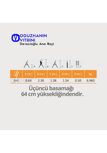 Devecioğlu MM 053 Harbinger 3+1 Basamaklı Merdiven