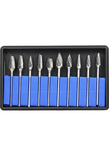 Samdoo Diş Taşlama Ve Parlatma İçin 10'lu Tungsten Çelik Uç Takımı - 2.35mm Uç Çapı, Profesyonel Diş Makinaları İçin