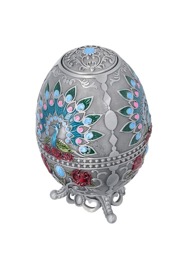 Moveevo Zinc Alloy Kuru Tahta Çıkartıcı Kutusu - Peacock Desenli, Şarj Açıcı Ve Mutfak Dekorasyonu - Gümüş Renk Diğer