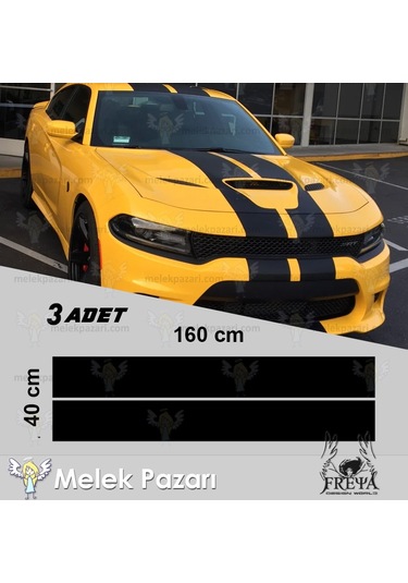 160 x 40cm-Şerit Araba Kaput Sticker, Yarış Şeridi Oto Sticker