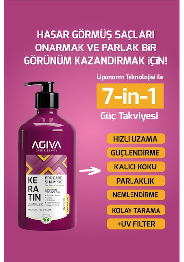Keratin Complex Pro Care Onarıcı Ve Isı Koruyucu Saç Bakım Şampuanı-1000ml