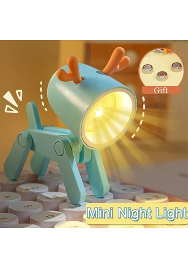 Metabagua De Beers Led Gece Lambası Mini Katlanır Masa Lambası Sevimli Evcil Hayvan Işıkları Köpek Geyik Taşınabilir Gece Lambası Öğrenci Oturma Odası Dekor Hediye Xrgg0ı Bej