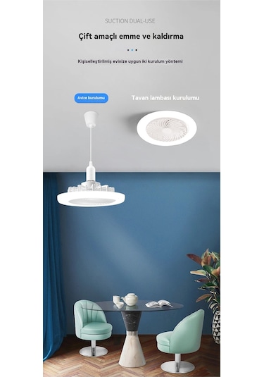 Akıllı Uzaktan Kumanda Vidalı Fan Işığı 30w