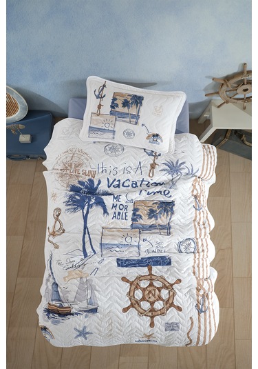 Clasy %100 Pamuk Tek Kişilik Yatak Örtüsü Hawaii