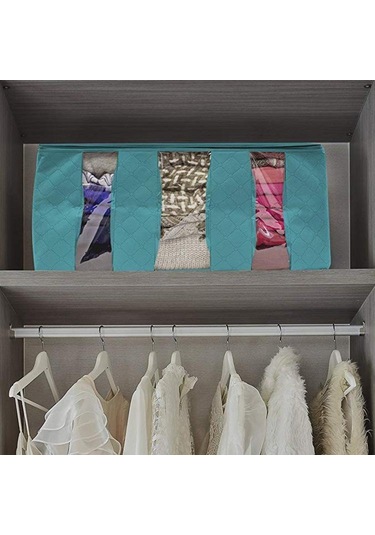 Mavi 2 Adet/takım Saklama Torbaları Asılı Elbise Tutucu Çekmece Kutusu Dolap Organizatör Mavi