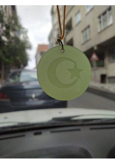 Ay Yıldız Karanlıkta Parlayan Fosforlu Dikiz Aynası Asma Süsü Yeşil