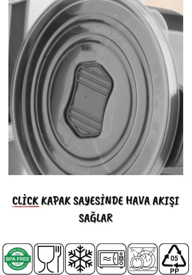 Nandy Home Mikrodalga Ve Difrizde Kullanılabilen Saklama Kabı Seti Yuvarlak 24'Lü Antrasit
