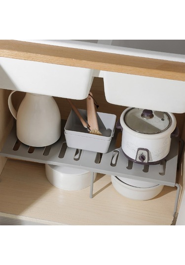 Jeemson Beyaz Genişletilebilir Sulama Delikli Depolama Rafı - Mutfak/banyo Çerezlik Organizer 40.5-68cm Beyaz