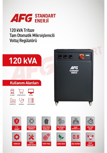 120 Kva Trifaze Tam Otomatik Mikroişlemcili Voltaj Regülatörü