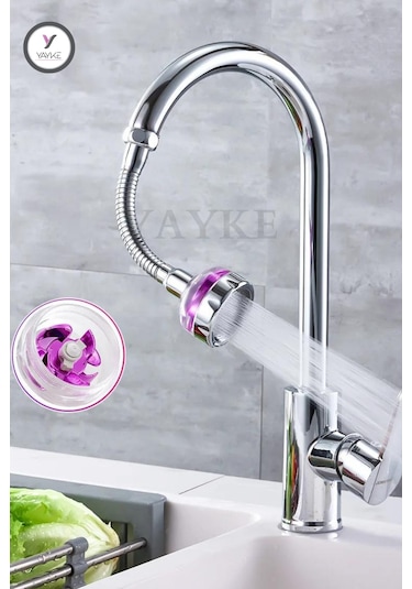 Yayke Pervaneli Flex Su Tasarruflu Mutfak Lavabo Musluk Başlığı