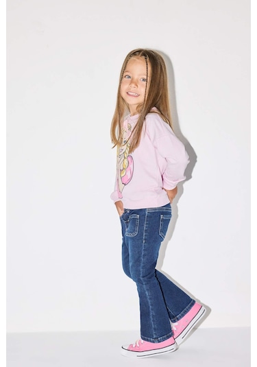 Defacto Kız Bebek Flare Fit Jean Pantolon F3693a525aube364 Mavi