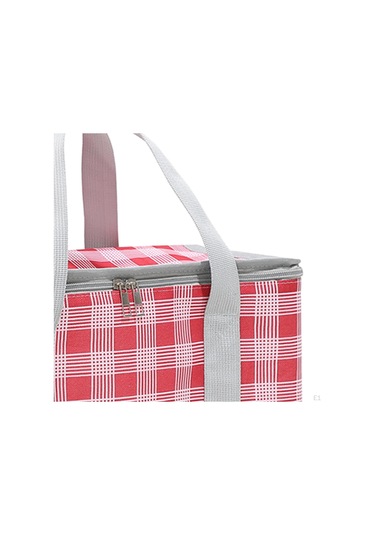 Kırmızı Taşıma Çantası Soğutucu Saplı Standlar Dik Yalıtımlı Yeniden Kullanılabilir Market Alışverişi Kırmızı