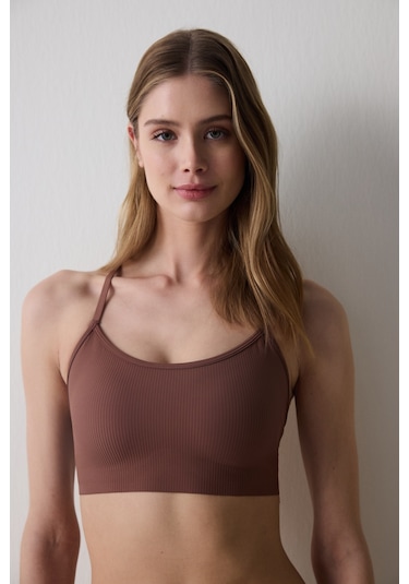 Penti Ribbed Micro Bonding Kahverengi Üst