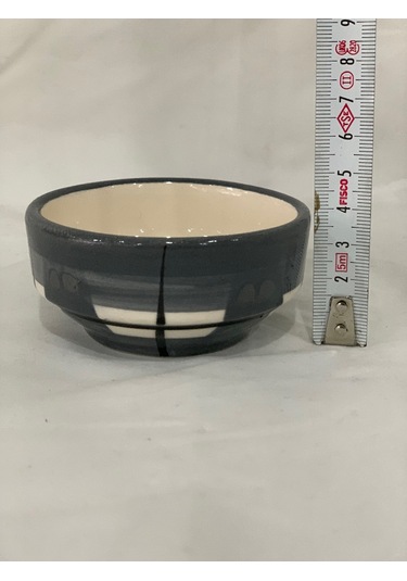 6 Adet Kahvaltılık Sosluk Reçellik Çerezlik El Boyaması Gri Renk