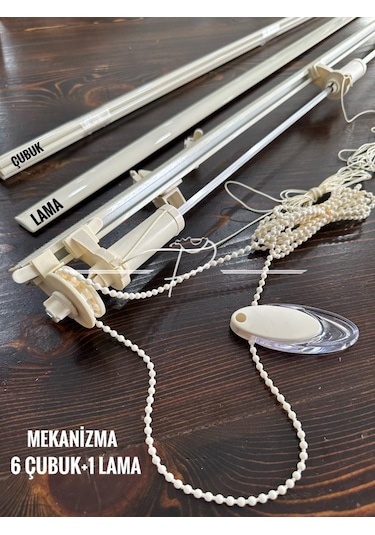 Katlamalı Perde Mekanizması 6+1 Demir Koteksli Profil Zincir Mekanizmalı Krem