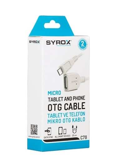 Syrox Micro To Usb Otg Dönüştürücü Kablo 1.0A 20Cm Syx-C78
